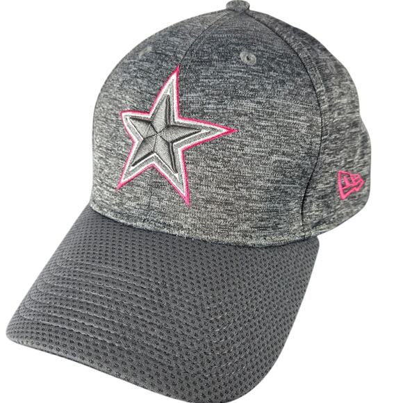 Dallas Cowboys Breast Cancer Awareness Cap Hat Medium Large New Era Stretch Fit - Picture 1 of 10